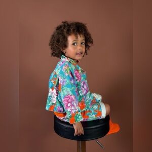 Guess Kids' Floral Jacket with Red and Green